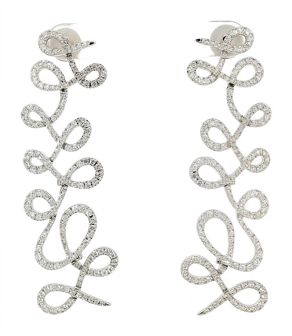 Close-up of ThienPo diamond loop earrings