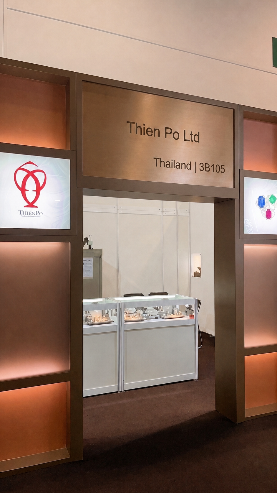 Entrance to the ThienPo Ltd. booth at Jewellery & Gem WORLD Hong Kong